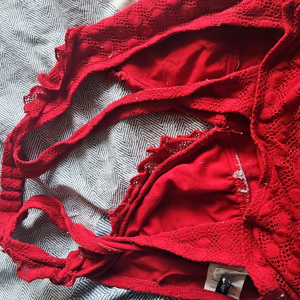 Jantzen Red Lace Flirty Swimdress - Picture 6 of 7
